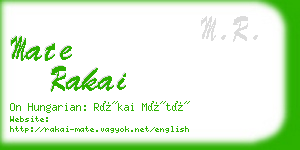 mate rakai business card